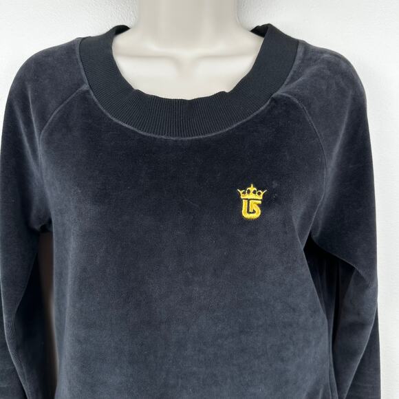 Burton Women's Sweater Sweatshirt Pullover Velour Crew Neck Black Size Small - Picture 2 of 9